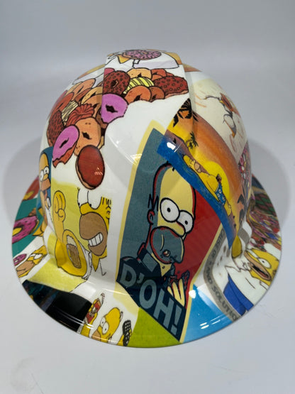 Full Brim Hard Hat Hydro Dipped SIMPSONS HOMER
