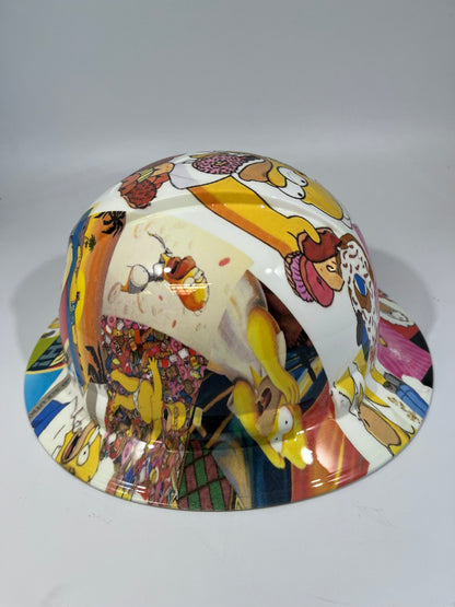 Full Brim Hard Hat Hydro Dipped SIMPSONS HOMER