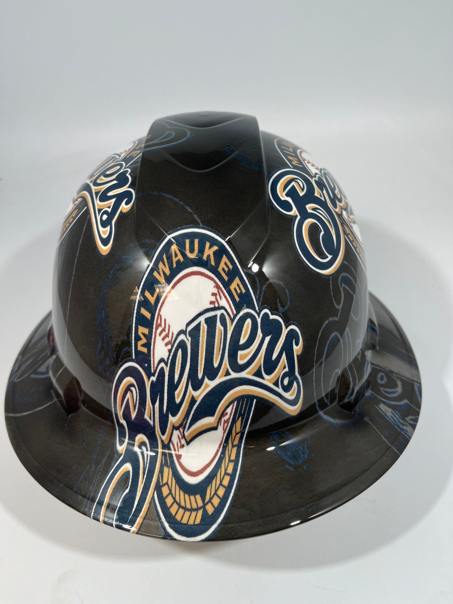 Full Brim Hard Hat Hydro Dipped MILWAUKEE BREWERS