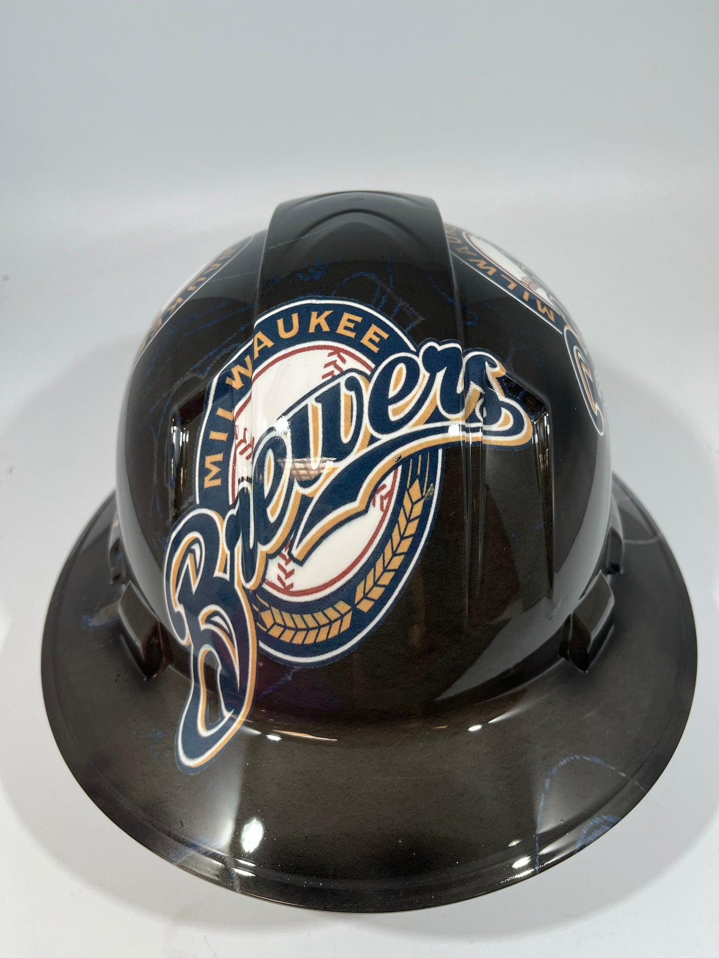 Full Brim Hard Hat Hydro Dipped MILWAUKEE BREWERS