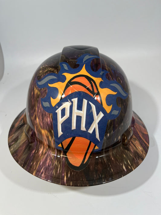 Full Brim Hard Hat Hydro Dipped PHOENIX SUNS