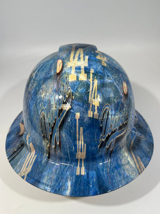 Full Brim Hard Hat Hydro Dipped LA DODGERS