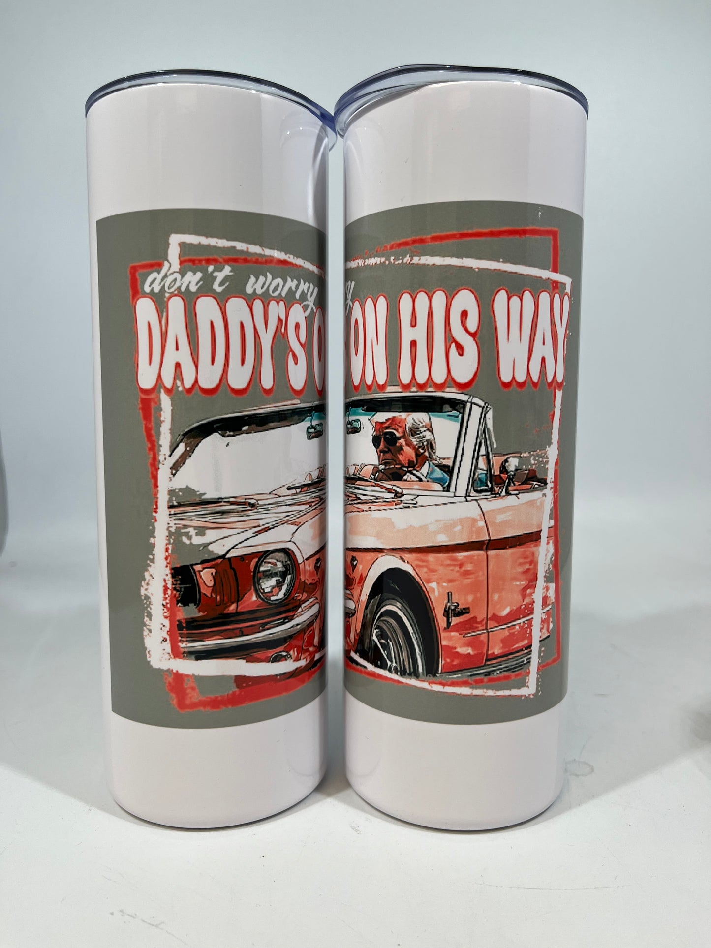 20 oz Skinny Tumbler - Daddy's On His Way