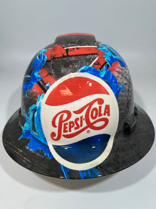 Full Brim Hard Hat Hydro Dipped Superman Pepsi