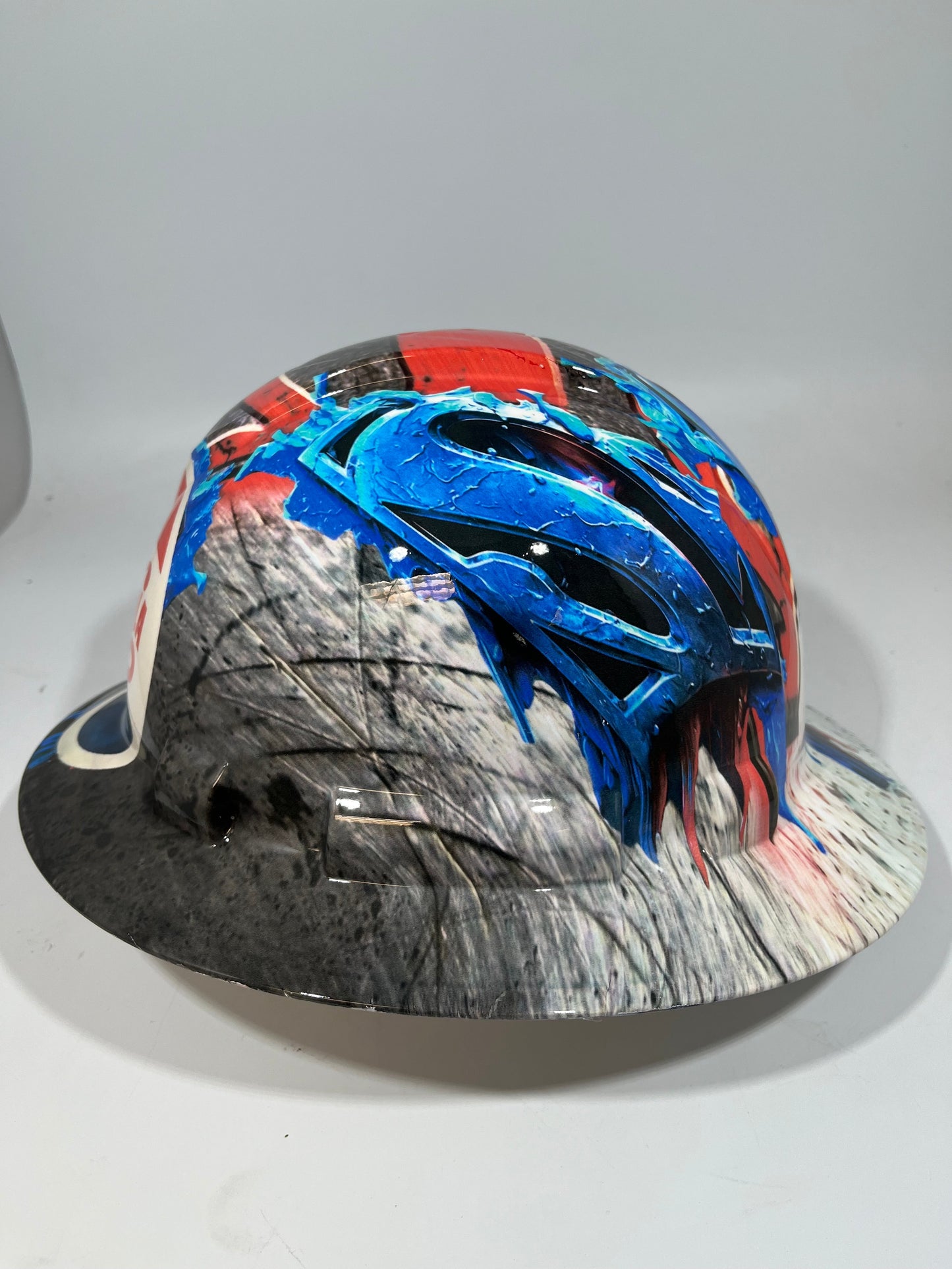 Full Brim Hard Hat Hydro Dipped Superman Pepsi