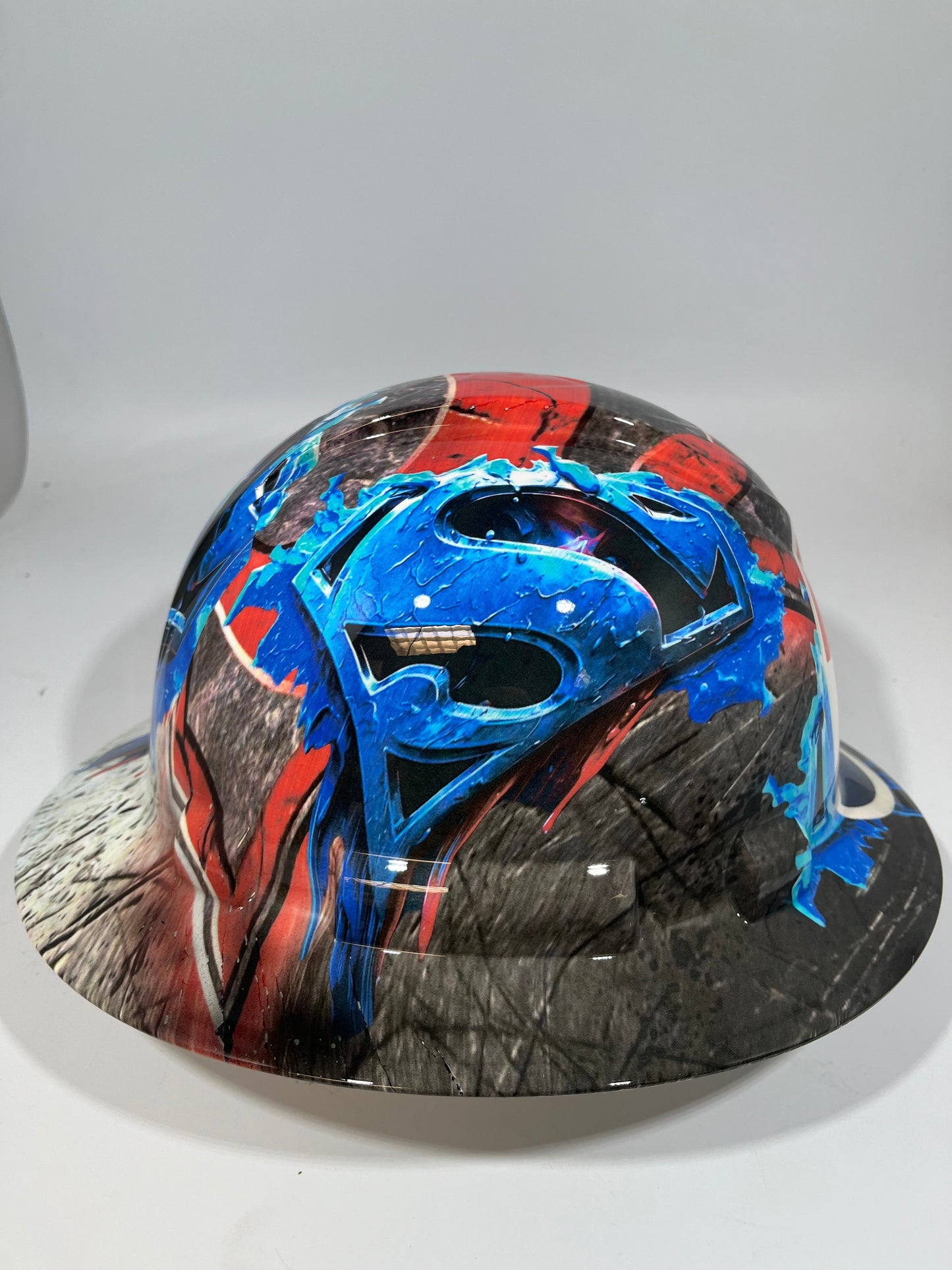 Full Brim Hard Hat Hydro Dipped Superman Pepsi
