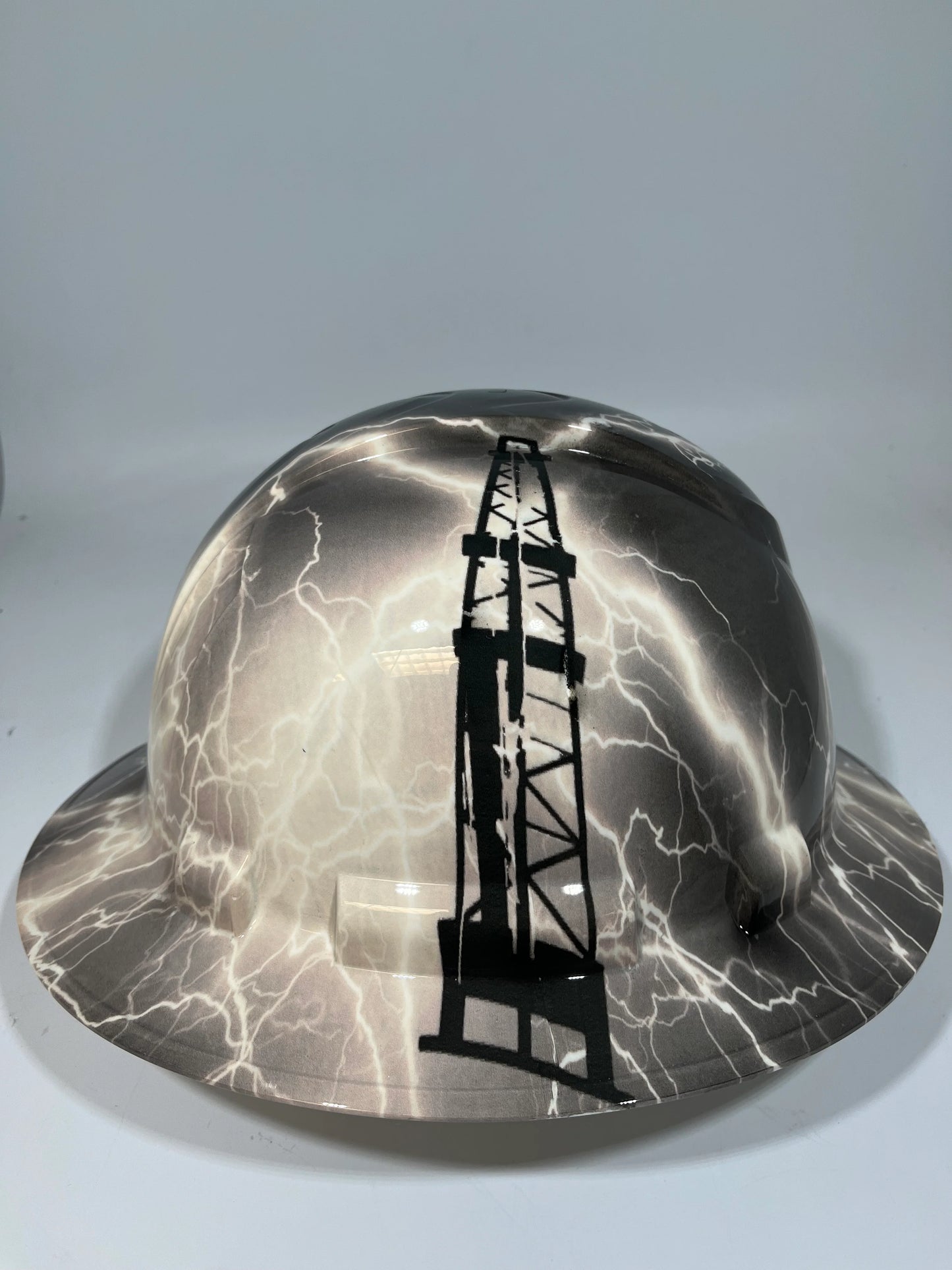 Full Brim Hard Hat Hydro Dipped CUSTOM OIL RIG W/NAMES