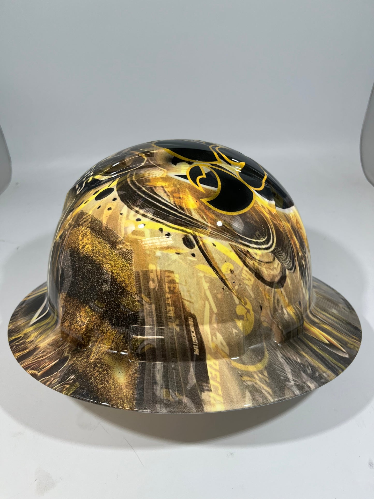 Full Brim Hard Hat Hydro Dipped IOWA HAWKEYES