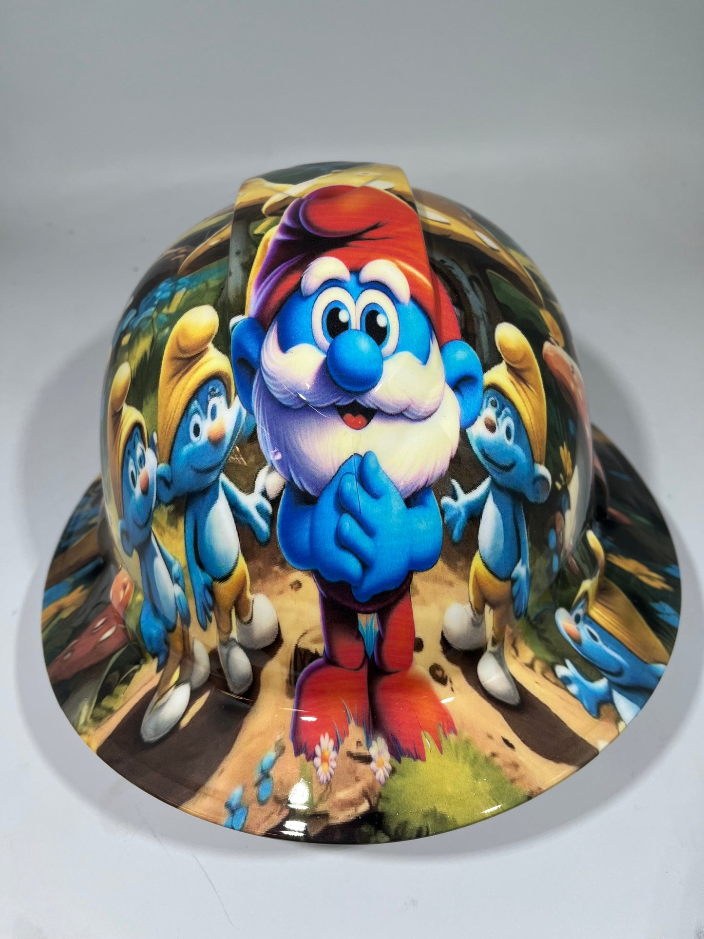 Full Brim Hard Hat Hydro Dipped SMURFS