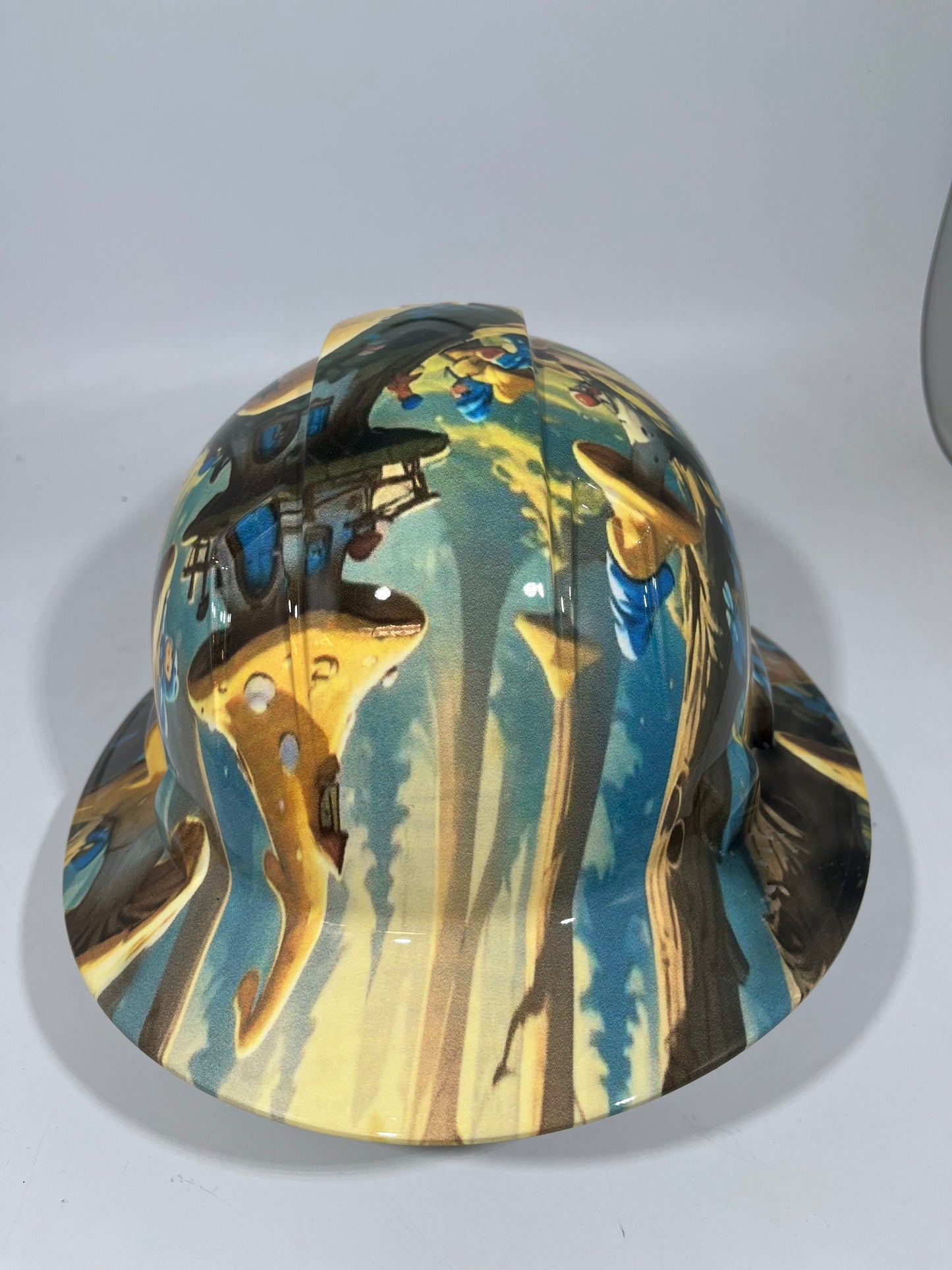 Full Brim Hard Hat Hydro Dipped PAPA SMURF