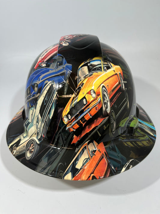 Full Brim Hard Hat Hydro Dipped FORD MUSTANGS