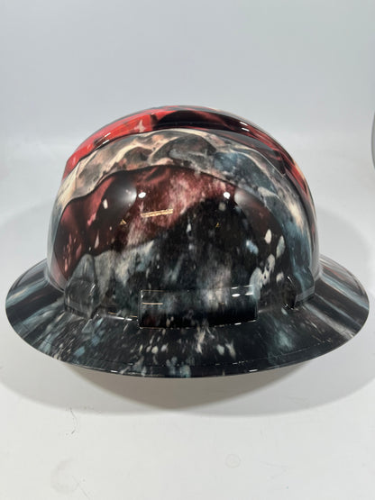 Full Brim Hard Hat Hydro Dipped SICK AMERICAN GRUNGE FLAG