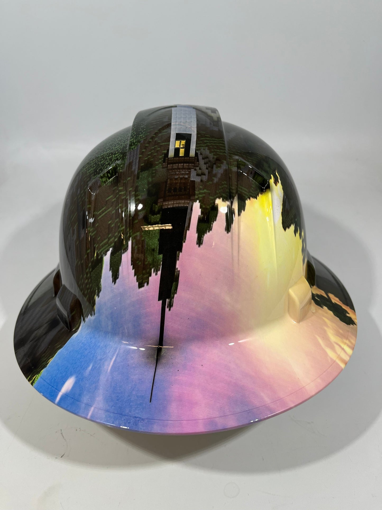 Full Brim Hard Hat Hydro Dipped MINECRAFT CHICKEN JOCKEY