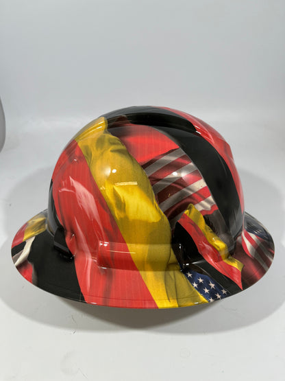 Full Brim Hard Hat Hydro Dipped GERMAN AMERICAN FLAG