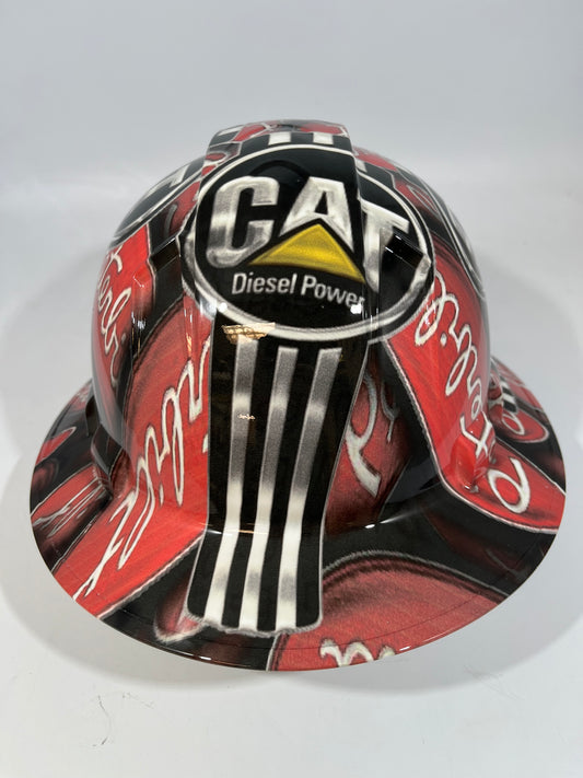 Full Brim Hard Hat Hydro Dipped PETERBILT CAT DIESEL