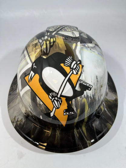 Full Brim Hard Hat Hydro Dipped PITTSBURG PENGUINS