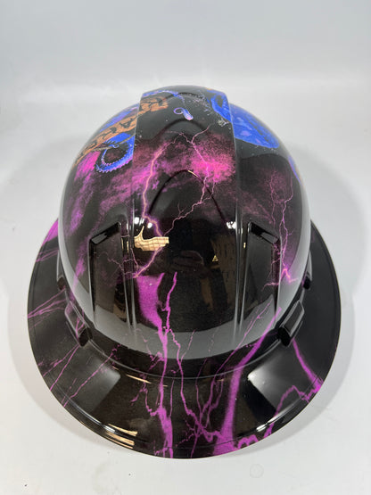 Full Brim Hard Hat Hydro Dipped KRAKEN One Off Custom