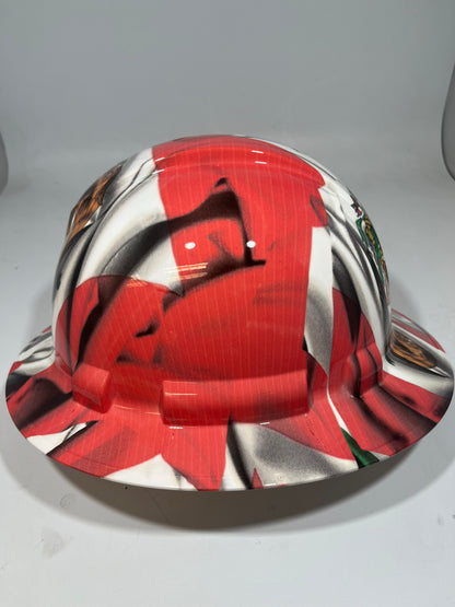 Full Brim Hard Hat Hydro Dipped MEXICAN CANADIAN FLAG