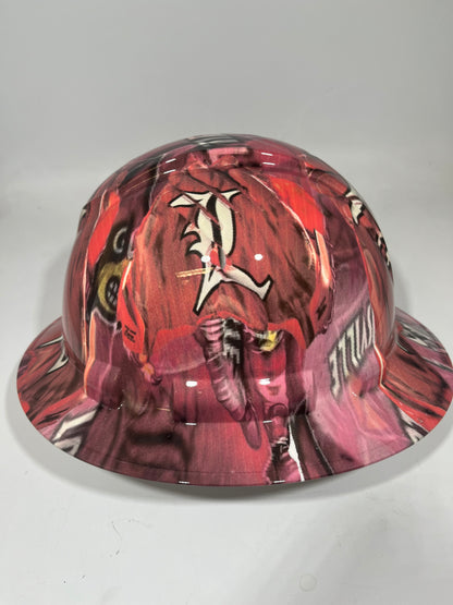 Full Brim Hard Hat Hydro Dipped LOUISVILLE CARDINALS