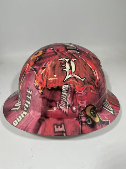 Full Brim Hard Hat Hydro Dipped LOUISVILLE CARDINALS