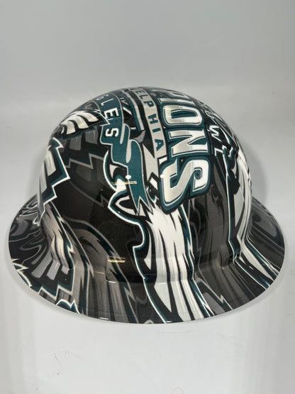 Full Brim Hard Hat Hydro Dipped PHILADELPHIA EAGLES CHAMPS