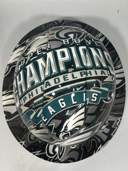 Full Brim Hard Hat Hydro Dipped PHILADELPHIA EAGLES CHAMPS