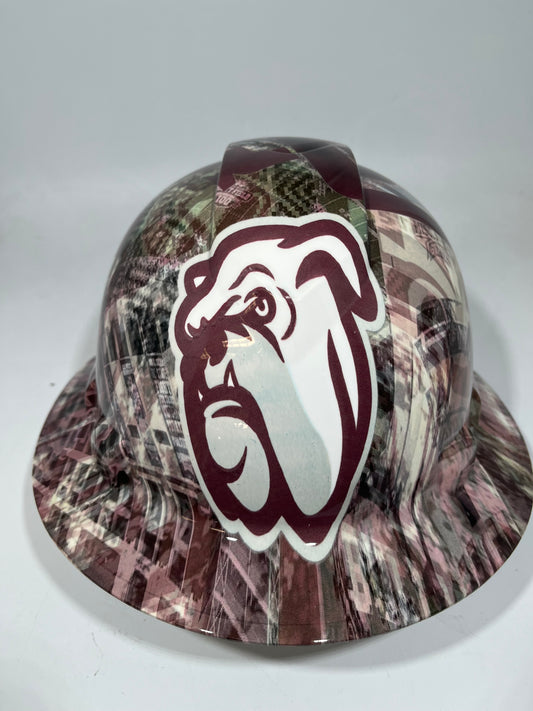 Full Brim Hard Hat Hydro Dipped MSU MISSISSIPPI STATE