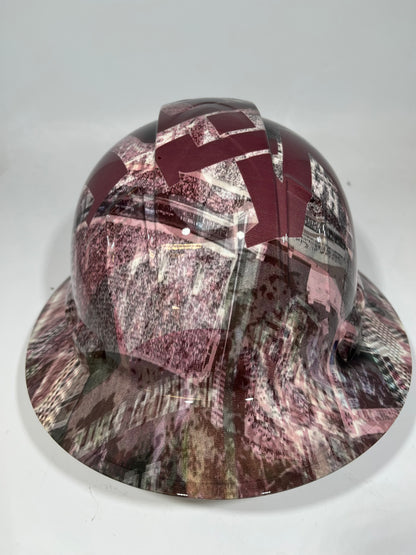 Full Brim Hard Hat Hydro Dipped MSU MISSISSIPPI STATE