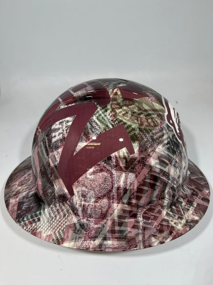 Full Brim Hard Hat Hydro Dipped MSU MISSISSIPPI STATE