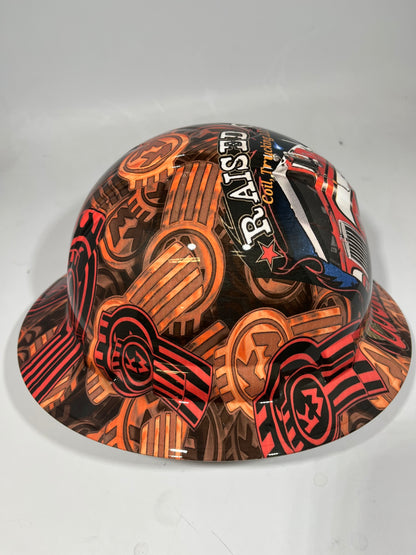 Full Brim Hard Hat Hydro Dipped RAISED ON COUNTRY