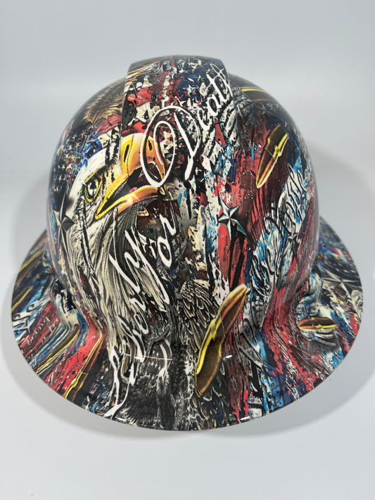 Full Brim Hard Hat Hydro Dipped LIBERTY OR DEATH WE THE PEOPLE