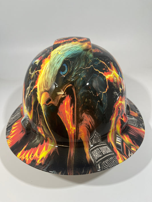 Full Brim Hard Hat Hydro Dipped SICK NEW FULL COLOR HARLEY DAVIDSON