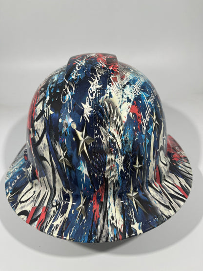 Full Brim Hard Hat Hydro Dipped WE THE PEOPLE AMERICAN PRIDE