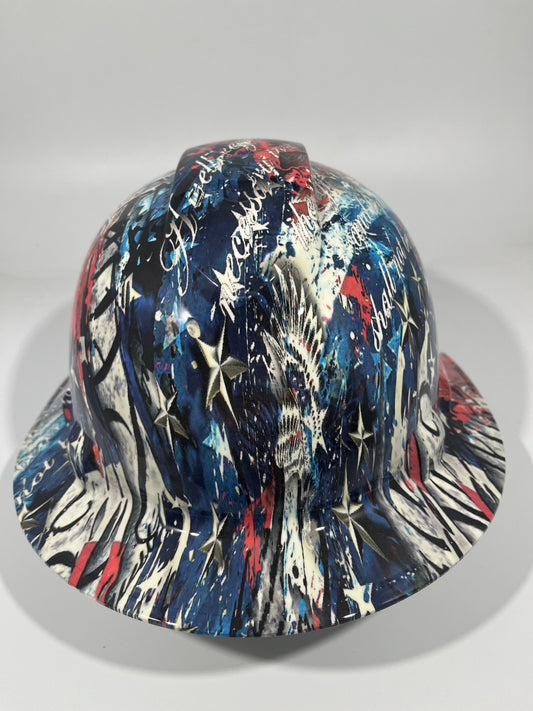 Full Brim Hard Hat Hydro Dipped WE THE PEOPLE AMERICAN PRIDE