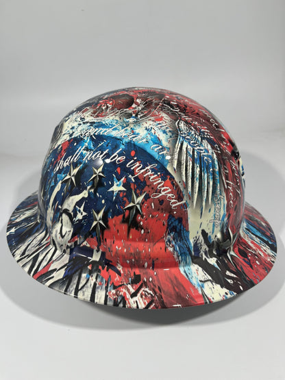 Full Brim Hard Hat Hydro Dipped WE THE PEOPLE AMERICAN PRIDE