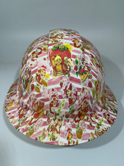 Full Brim Hard Hat Hydro Dipped STRAWBERRY SHORTCAKE