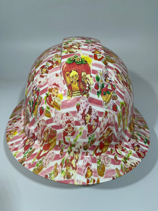 Full Brim Hard Hat Hydro Dipped STRAWBERRY SHORTCAKE