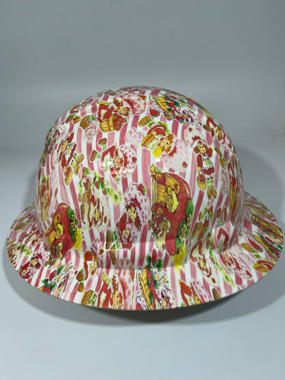 Full Brim Hard Hat Hydro Dipped STRAWBERRY SHORTCAKE