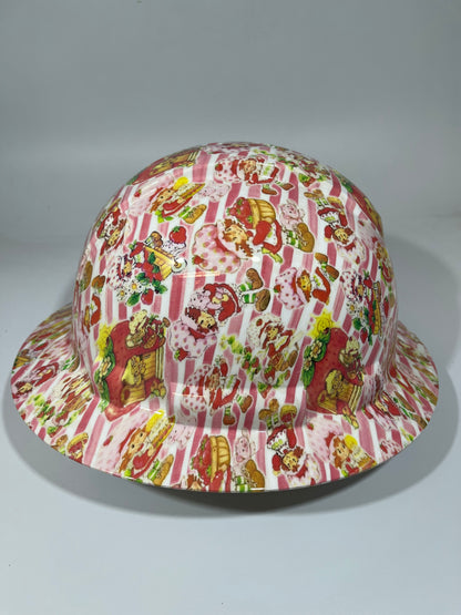 Full Brim Hard Hat Hydro Dipped STRAWBERRY SHORTCAKE