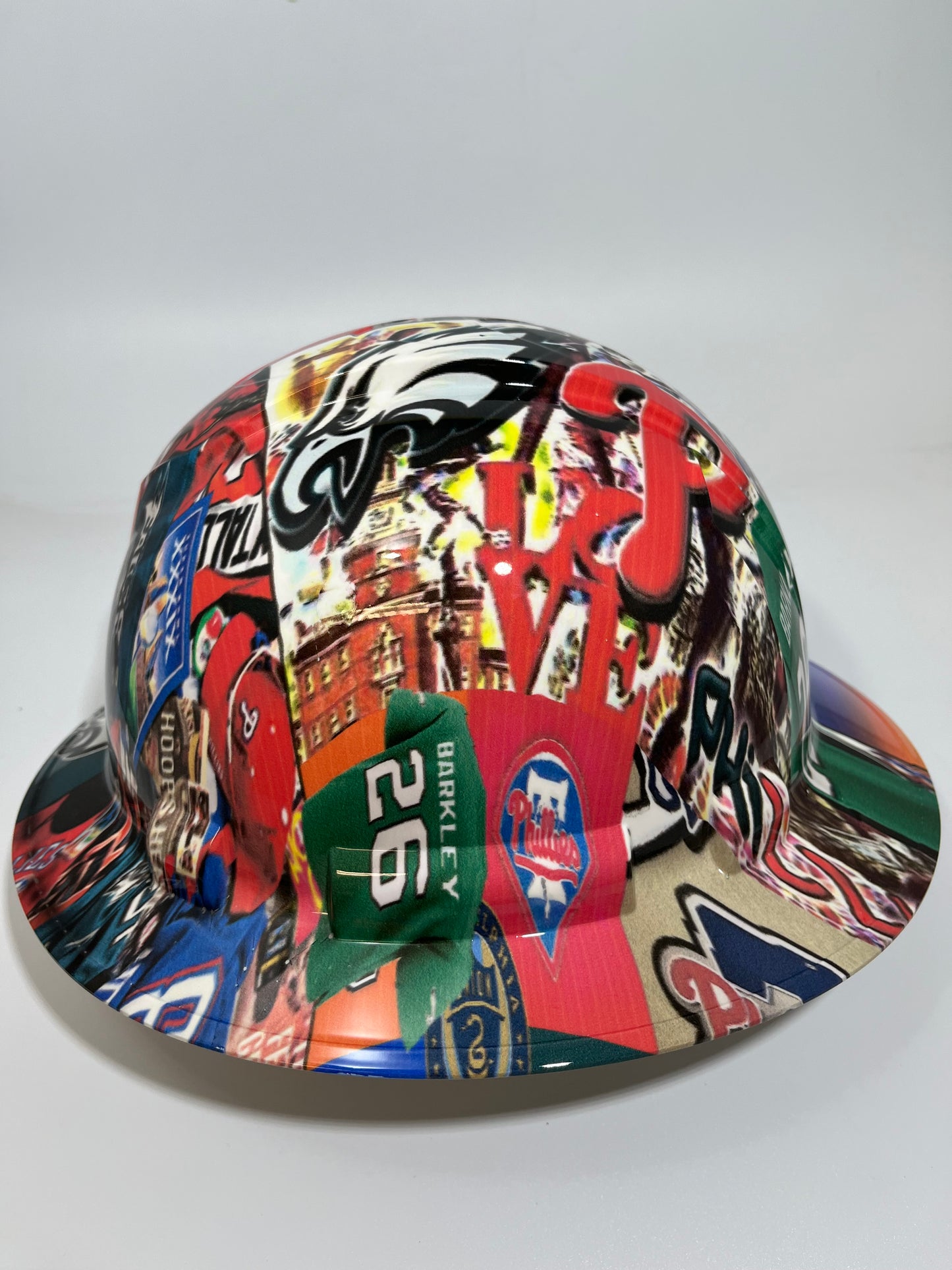Full Brim Hard Hat Hydro Dipped PHILLY TEAMS EAGLES SUPERBOWL