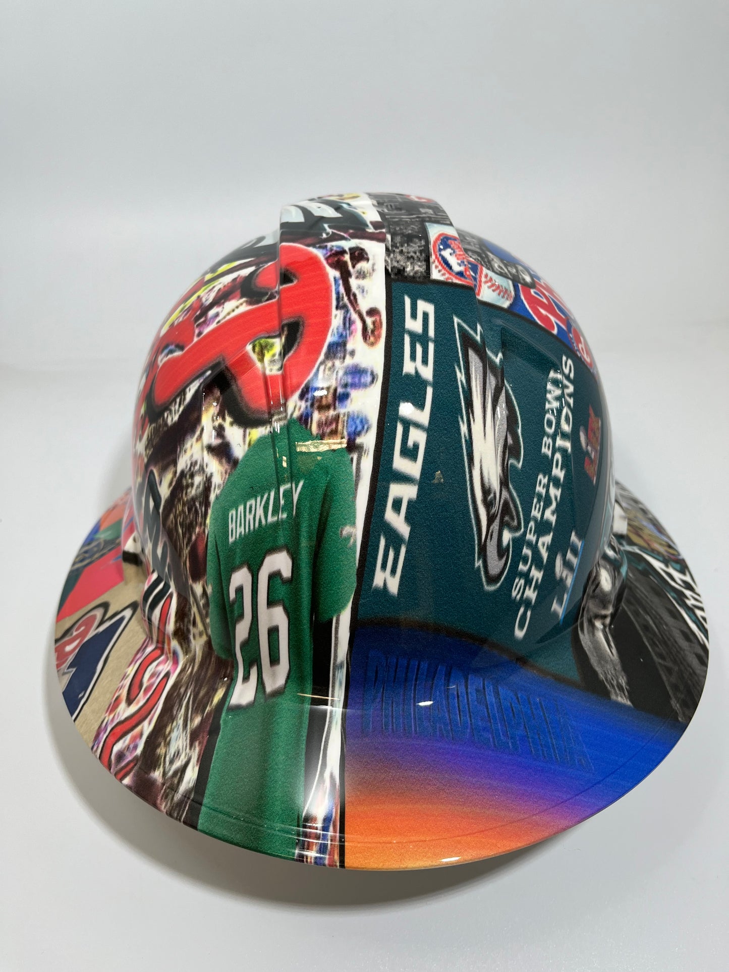 Full Brim Hard Hat Hydro Dipped PHILLY TEAMS EAGLES SUPERBOWL