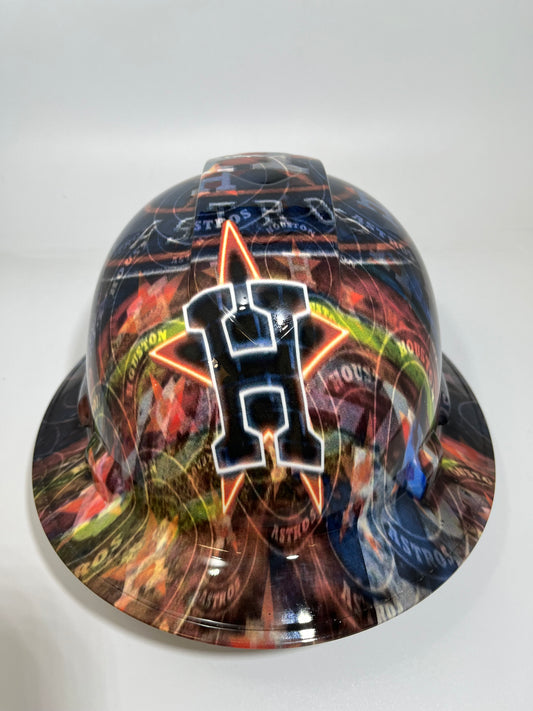 Full Brim Hard Hat Hydro Dipped HOUSTON ASTROS