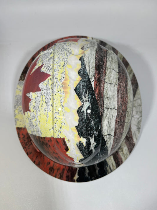 Full Brim Hard Hat Hydro Dipped CANADIAN AMERICAN