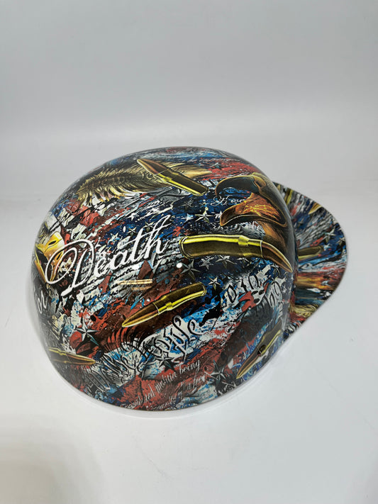 Baseball Cap Style Motorcycle Helmet LIBERTY OR DEATH WE THE PEOPLE