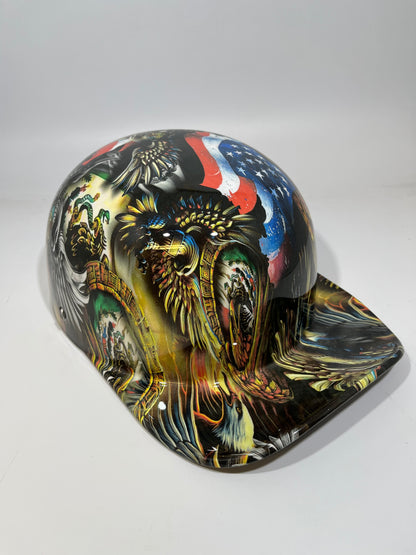 Baseball Cap Style Motorcycle Helmet MEXICAN ROOTS AMERICAN PRIDE