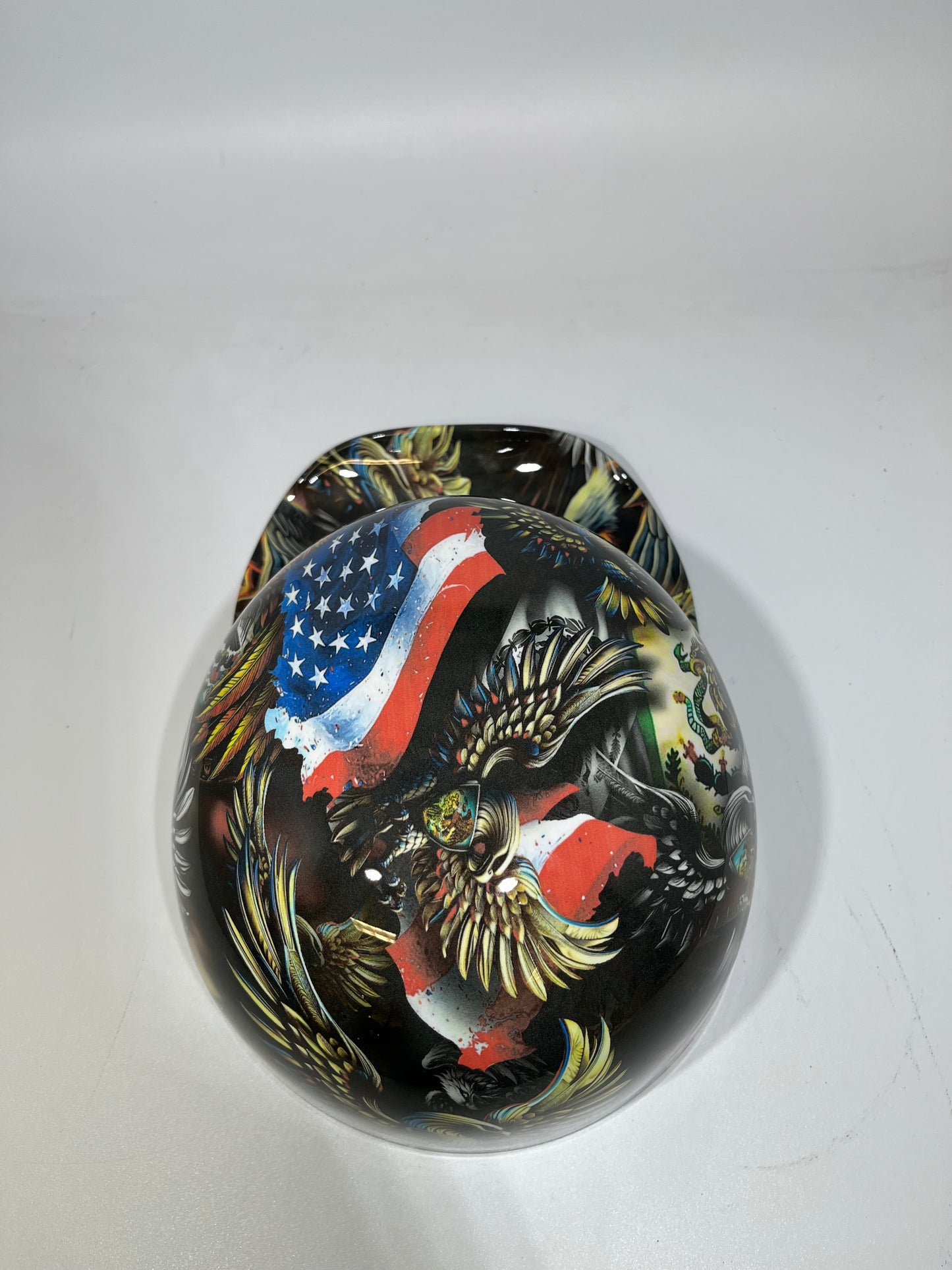Baseball Cap Style Motorcycle Helmet MEXICAN ROOTS AMERICAN PRIDE