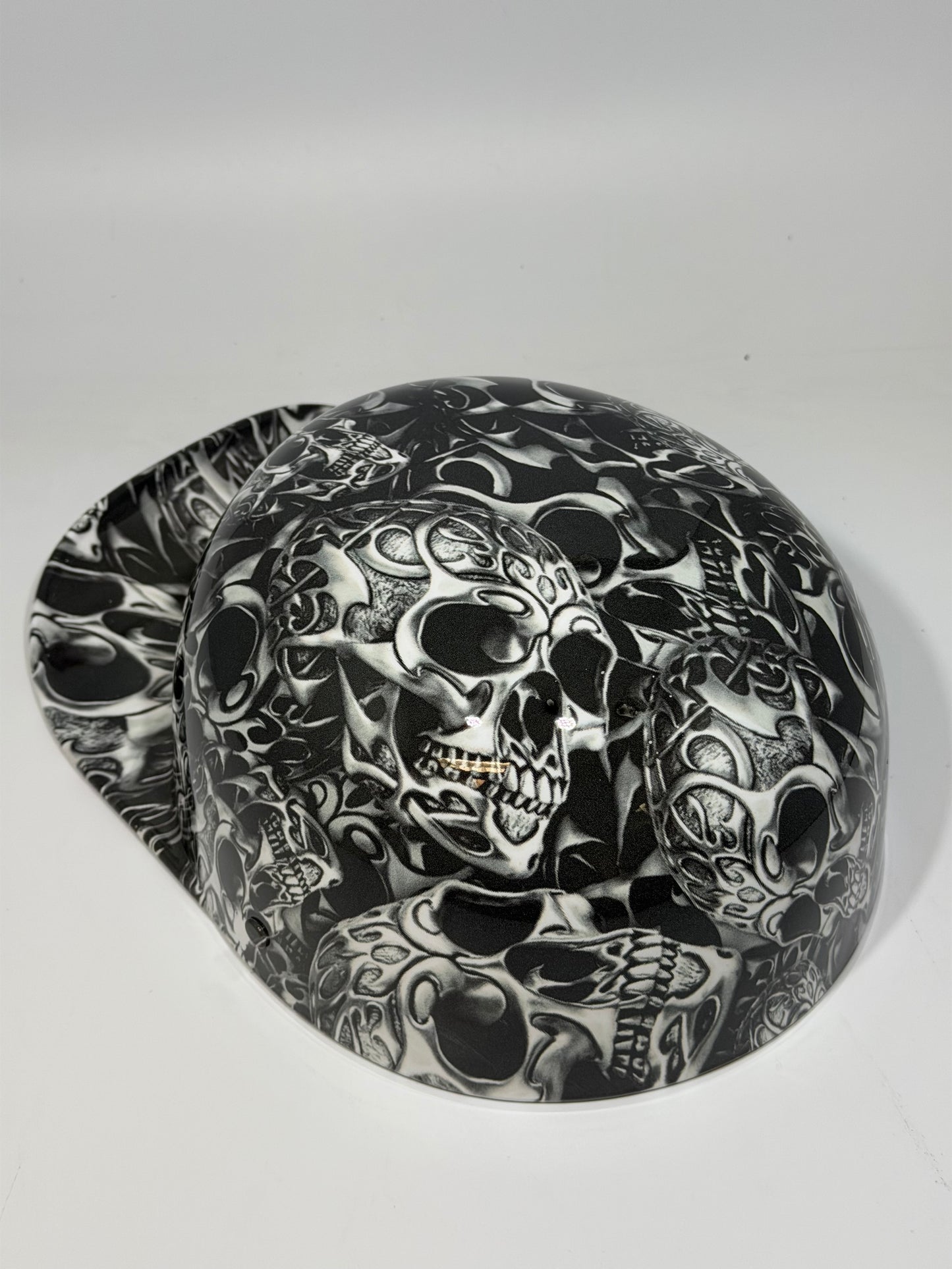 Baseball Cap Style Motorcycle Helmet TRIBAL SKULLS