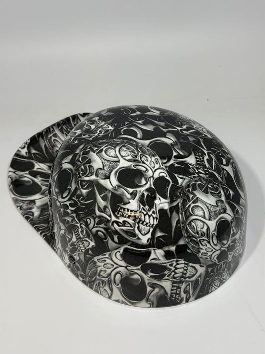 Baseball Cap Style Motorcycle Helmet TRIBAL SKULLS