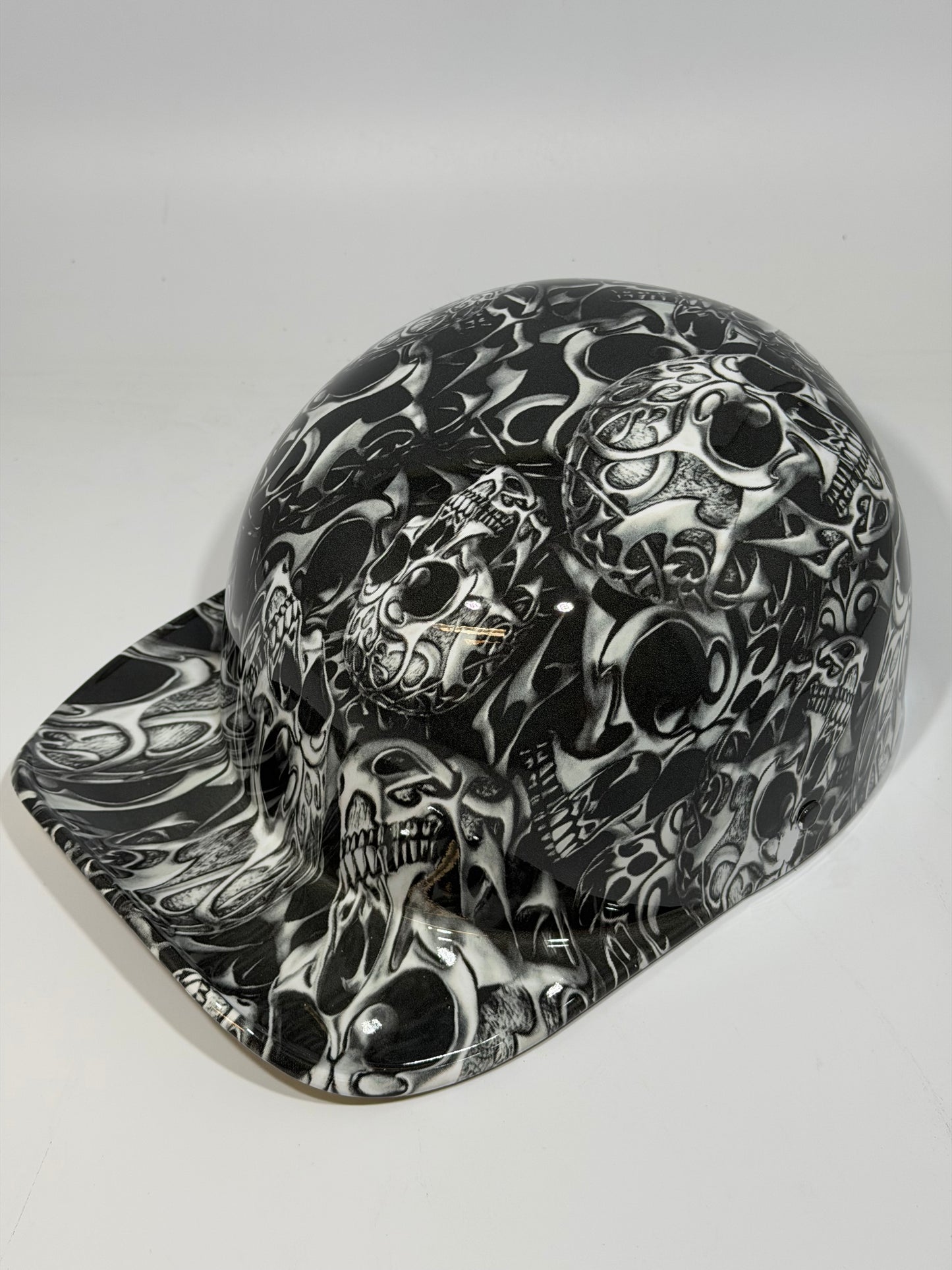 Baseball Cap Style Motorcycle Helmet TRIBAL SKULLS