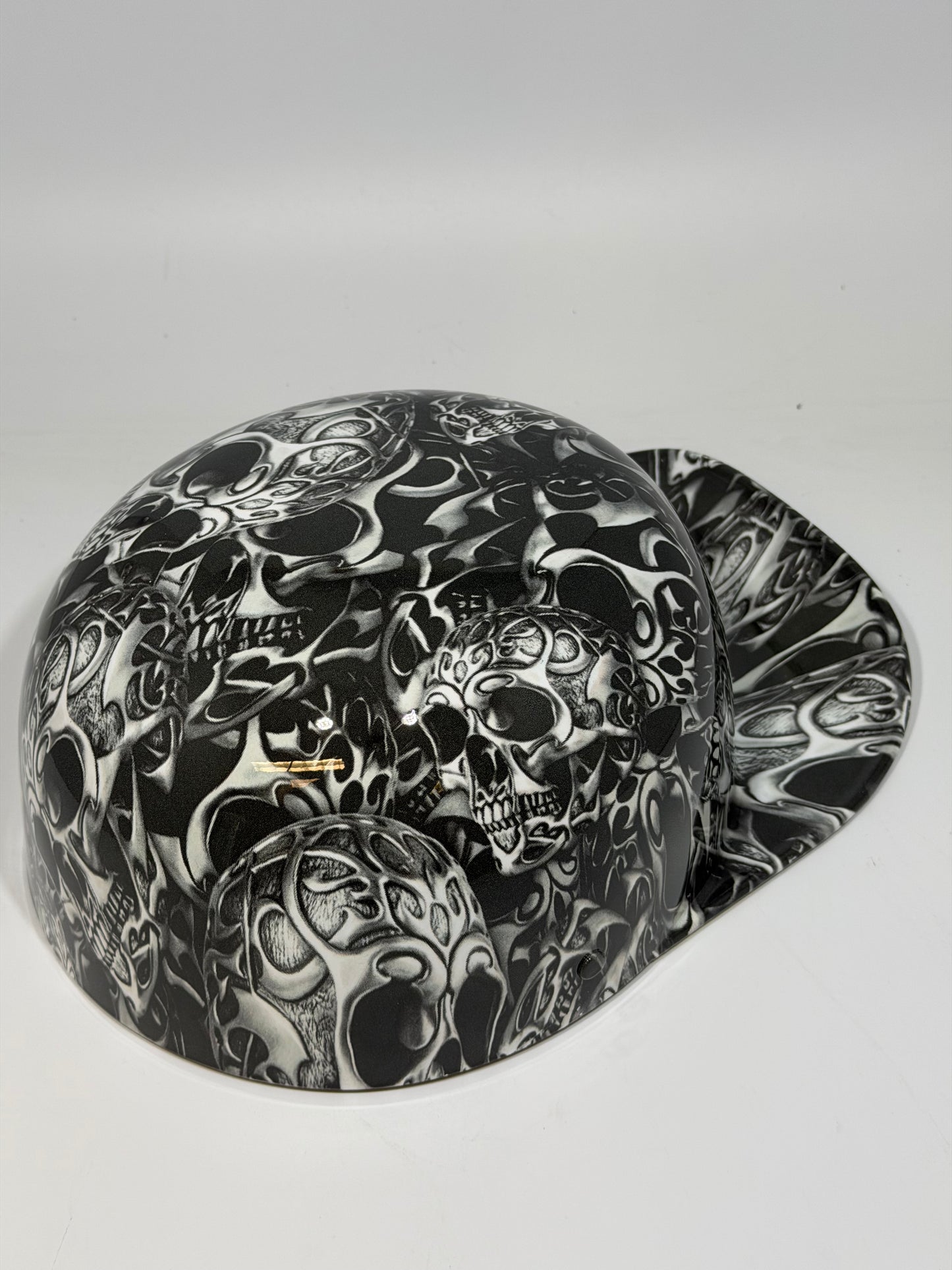 Baseball Cap Style Motorcycle Helmet TRIBAL SKULLS
